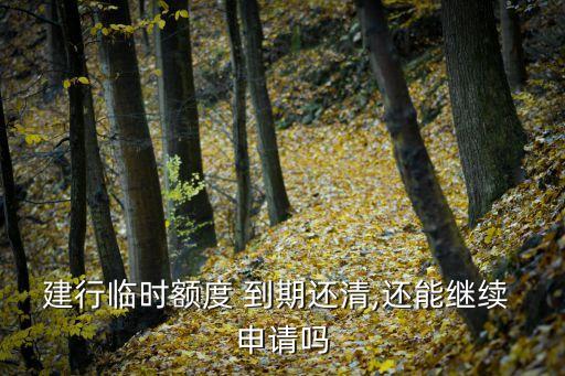 建行临时额度 到期还清,还能继续 申请吗
