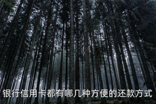 银行信用卡都有哪几种方便的还款方式