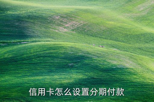 信用卡怎么设置分期付款