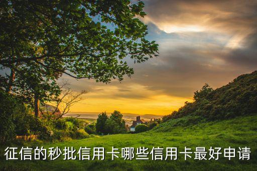 征信的秒批信用卡哪些信用卡最好申请