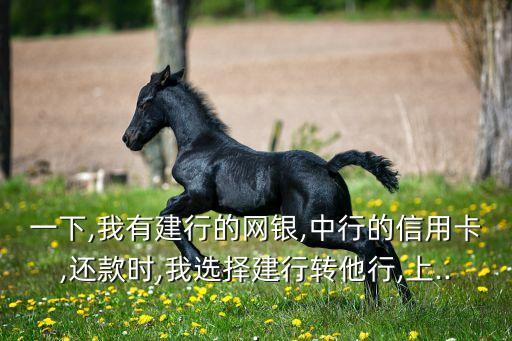 一下,我有建行的网银,中行的信用卡,还款时,我选择建行转他行,上...