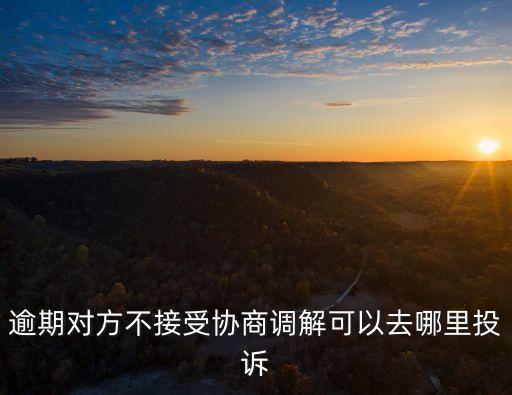 逾期对方不接受协商调解可以去哪里投诉