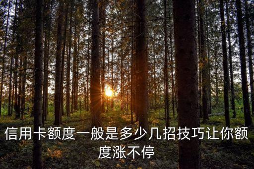 信用卡额度一般是多少几招技巧让你额度涨不停