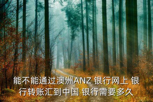 能不能通过澳洲ANZ 银行网上 银行转账汇到中国 银行需要多久