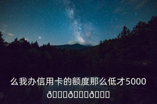 么我办信用卡的额度那么低才5000???
