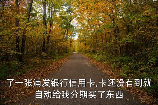 了一张浦发银行信用卡,卡还没有到就自动给我分期买了东西