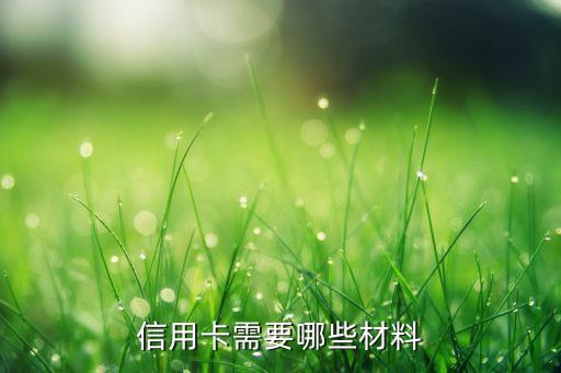 信用卡需要哪些材料