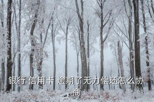 银行 信用卡 逾期了无力偿还怎么协商
