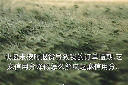 快递未按时退货导致我的订单逾期,芝麻信用分降低怎么解决芝麻信用分...