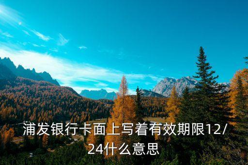 浦发银行信用卡有有效