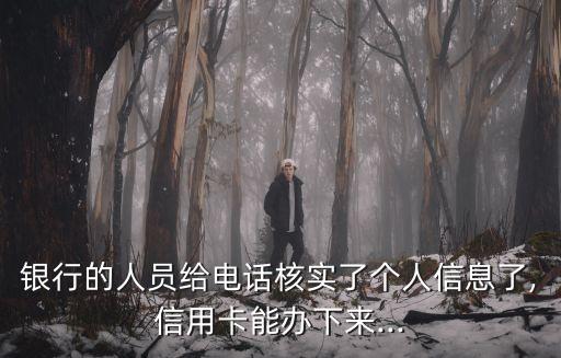 银行的人员给电话核实了个人信息了,信用卡能办下来...