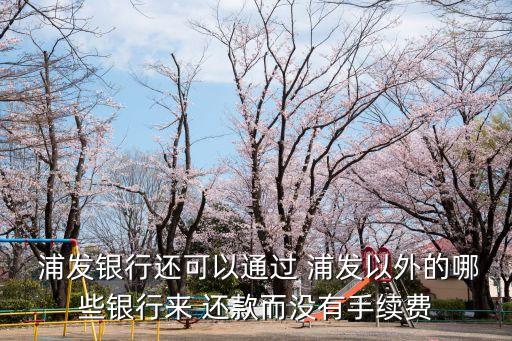  浦发银行还可以通过 浦发以外的哪些银行来 还款而没有手续费