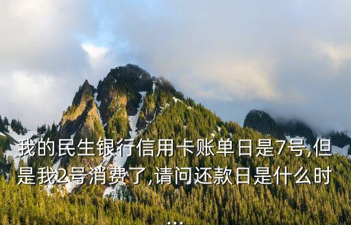 我的民生银行信用卡账单日是7号,但是我2号消费了,请问还款日是什么时...