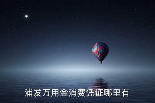 浦发万用金消费凭证哪里有