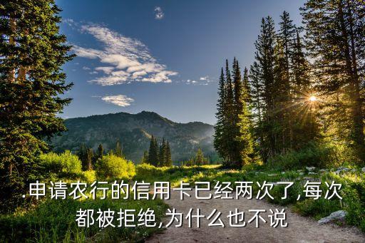 .申请农行的信用卡已经两次了,每次都被拒绝,为什么也不说