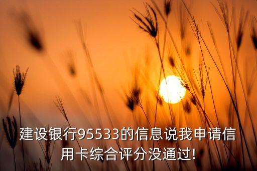 建设银行95533的信息说我申请信用卡综合评分没通过!