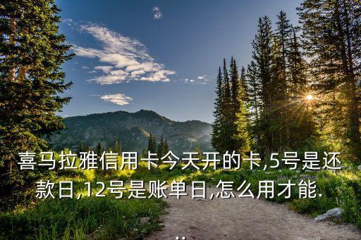 喜马拉雅信用卡今天开的卡,5号是还款日,12号是账单日,怎么用才能...
