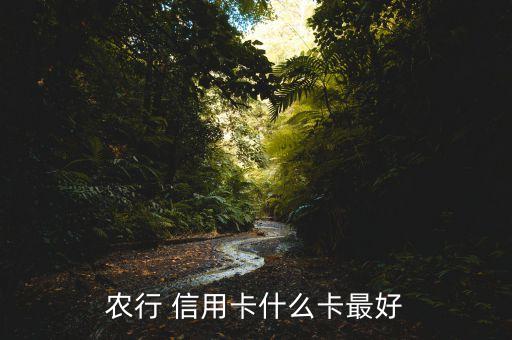 农业银行信用卡业务种类