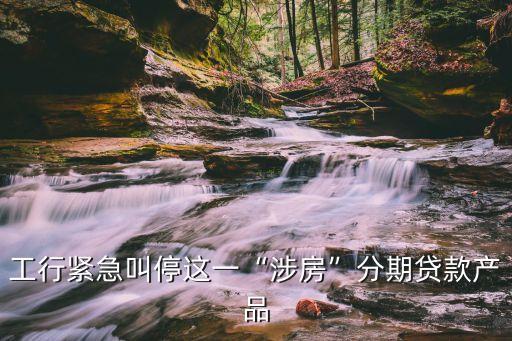 工行紧急叫停这一“涉房”分期贷款产品