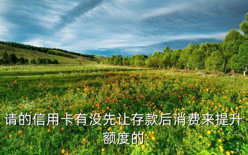 请的信用卡有没先让存款后消费来提升额度的
