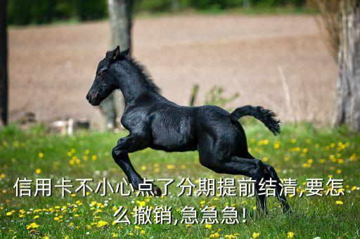 信用卡不小心点了分期提前结清,要怎么撤销,急急急!