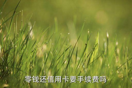 零钱还信用卡要手续费吗