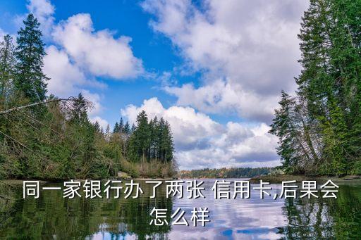 同一家银行办了两张 信用卡,后果会怎么样