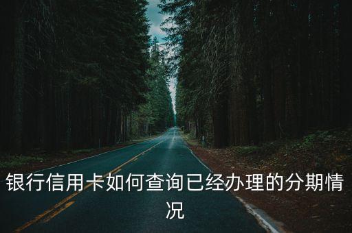 银行信用卡如何查询已经办理的分期情况