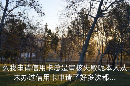 么我申请信用卡总是审核失败呢本人从未办过信用卡申请了好多次都...