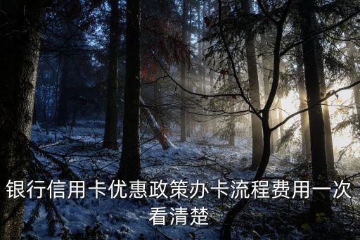 银行信用卡优惠政策办卡流程费用一次看清楚