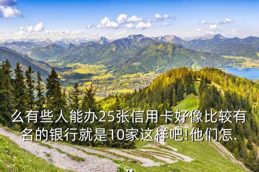 么有些人能办25张信用卡好像比较有名的银行就是10家这样吧!他们怎...