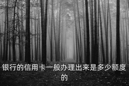 银行的信用卡一般办理出来是多少额度的