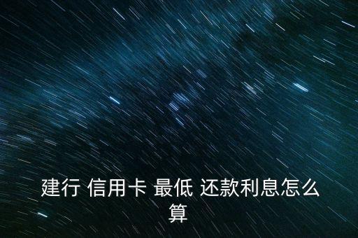  建行 信用卡 最低 还款利息怎么算
