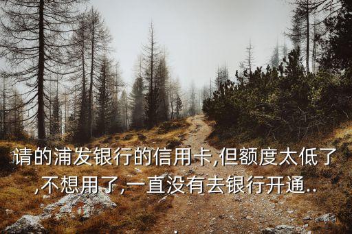 请的浦发银行的信用卡,但额度太低了,不想用了,一直没有去银行开通...