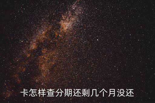 卡怎样查分期还剩几个月没还
