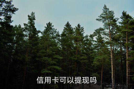 信用卡可以提现吗