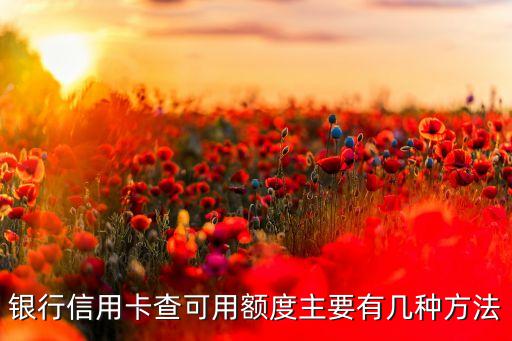 银行信用卡查可用额度主要有几种方法