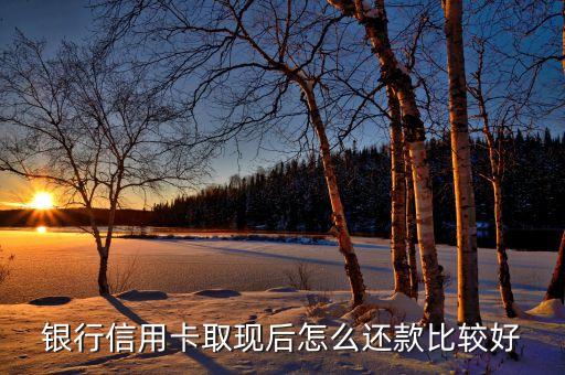 银行信用卡取现后怎么还款比较好