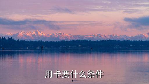 用卡要什么条件