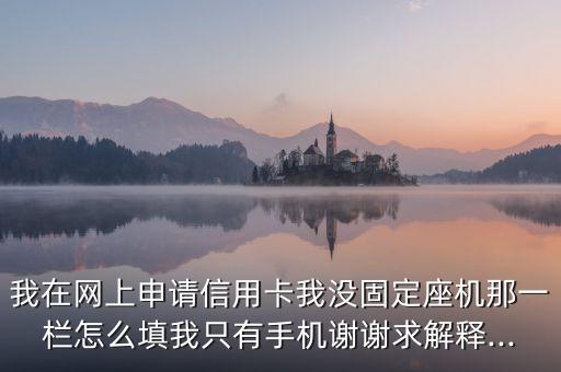 我在网上申请信用卡我没固定座机那一栏怎么填我只有手机谢谢求解释...