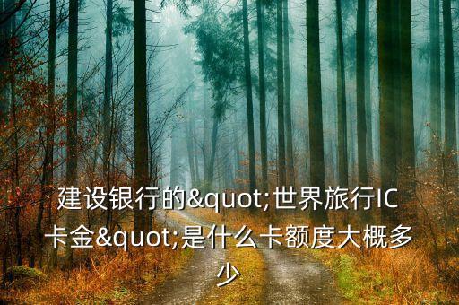建设银行的"世界旅行IC卡金"是什么卡额度大概多少