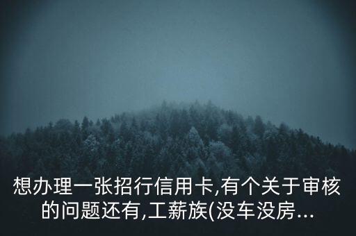想办理一张招行信用卡,有个关于审核的问题还有,工薪族(没车没房...