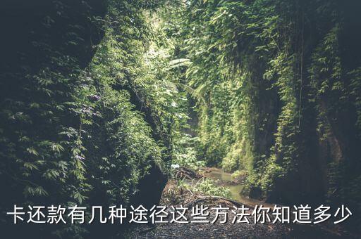 卡还款有几种途径这些方法你知道多少
