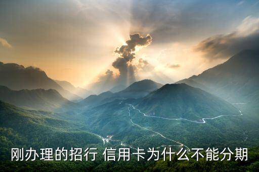 刚办理的招行 信用卡为什么不能分期