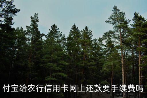 付宝给农行信用卡网上还款要手续费吗