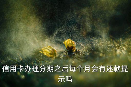 信用卡办理分期之后每个月会有还款提示吗