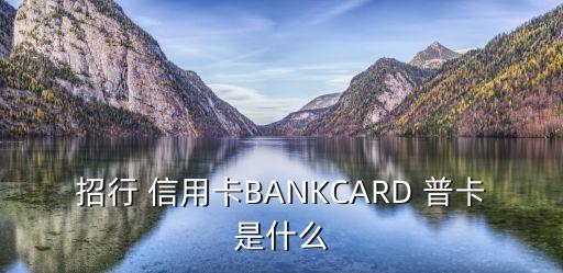 招行 信用卡BANKCARD 普卡是什么