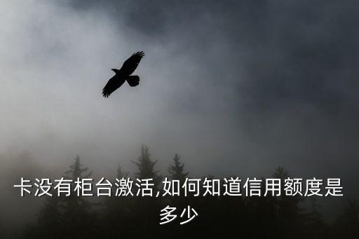 卡没有柜台激活,如何知道信用额度是多少