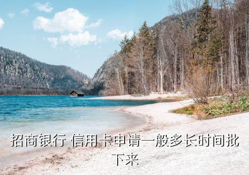 招商银行 信用卡申请一般多长时间批下来