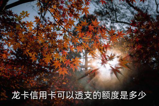 龙卡信用卡可以透支的额度是多少